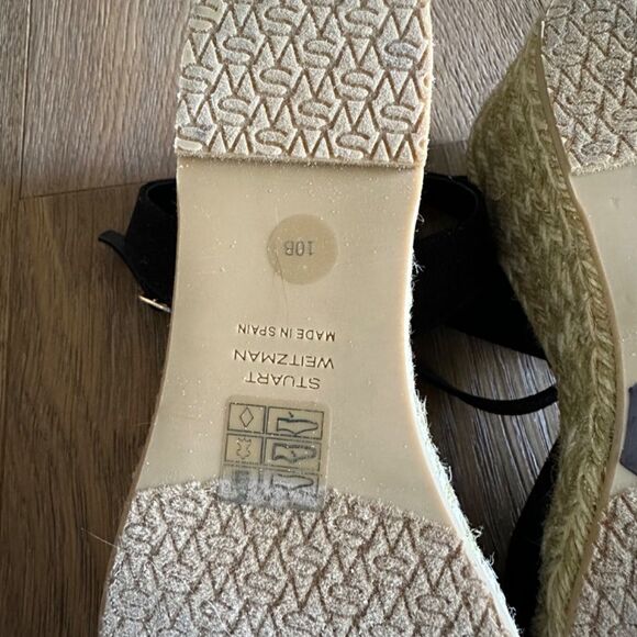 Stuart Weitzman Tia Espadrille Wedge Sandal in Black - Picture 17 of 17